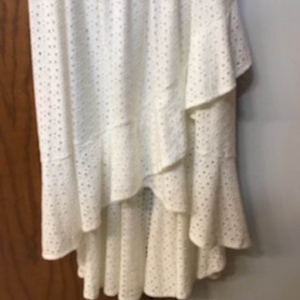 LANE BRYANT UEC Size 14/16 white cream high-low eyelet dress w/ belt - Picture 10 of 16